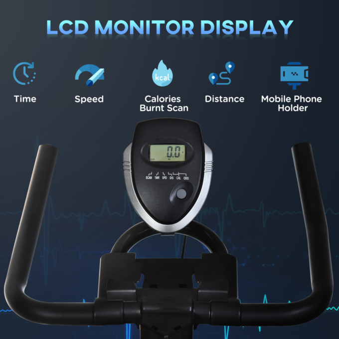 Exercise Training Bike Indoor Cycling Bicycle Trainer LCD Monitor