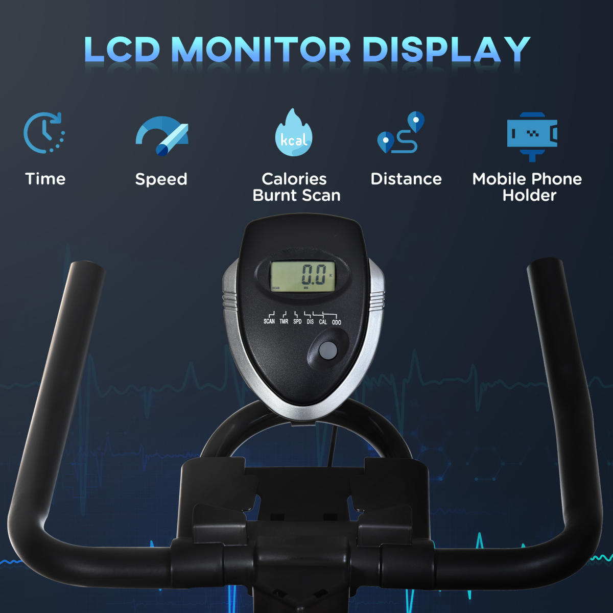 Exercise Training Bike Indoor Cycling Bicycle Trainer LCD Monitor - Image 4