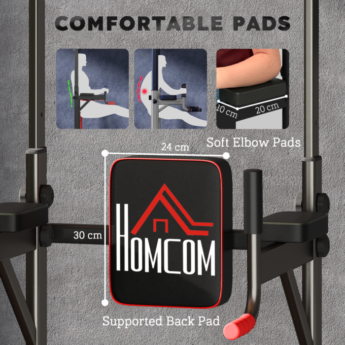 Power Tower Station Pull Up Bar for Home Gym Workout Equipment HOMCOM
