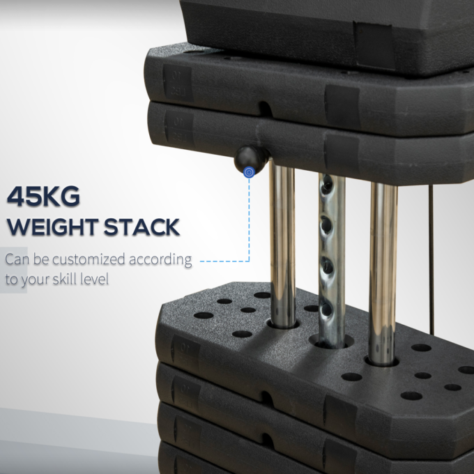 Multifunction Home Gym Machine with 45kg Weights for Full Body Workout HOMCOM