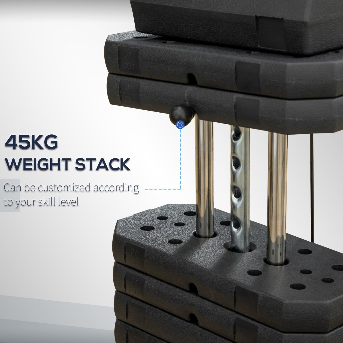 Multifunction Home Gym Machine with 45kg Weights for Full Body Workout HOMCOM - Image 5