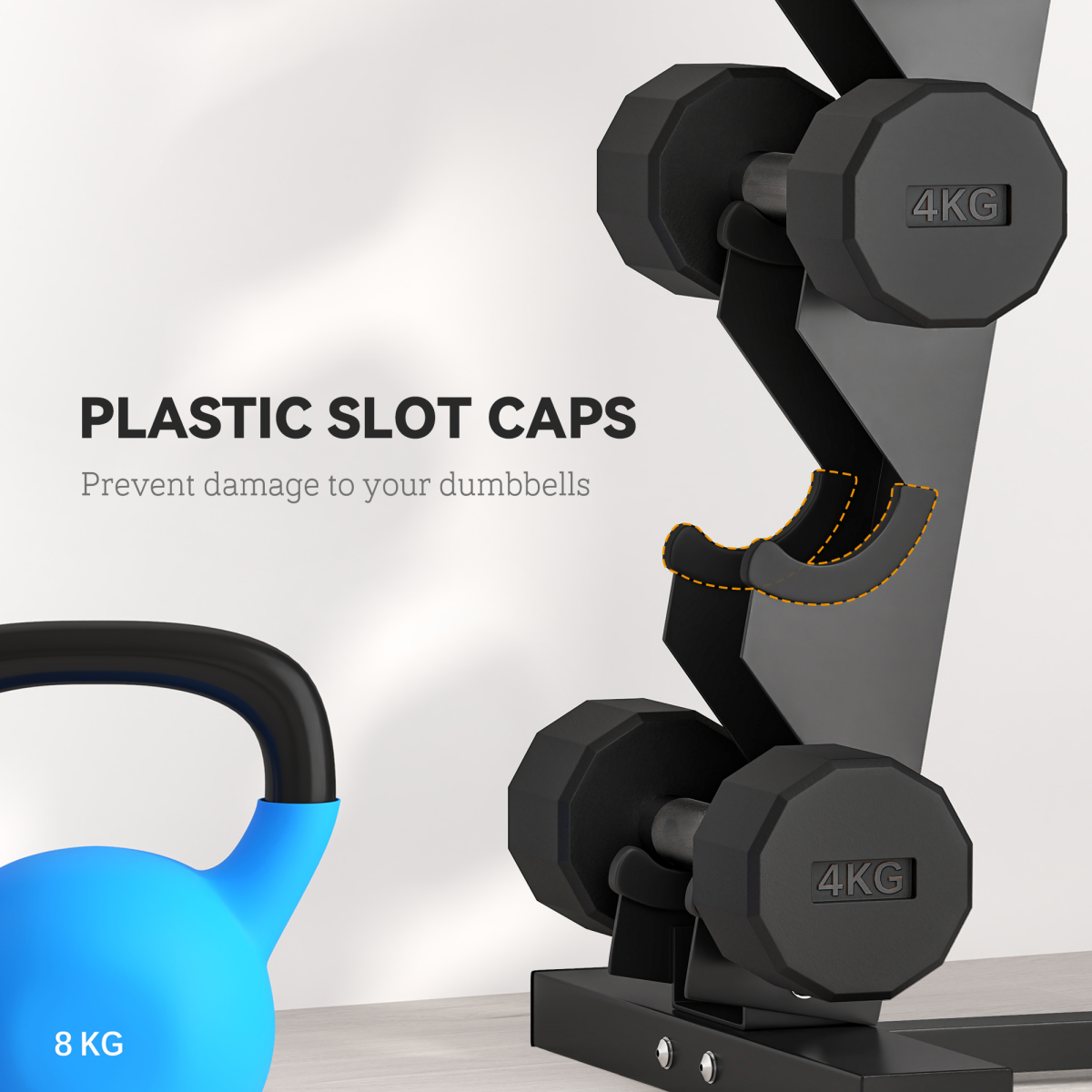 SPORTNOW Five-Tier Weight Tree, Steel Dumbbell Rack for Home Gym Exercise - Image 5
