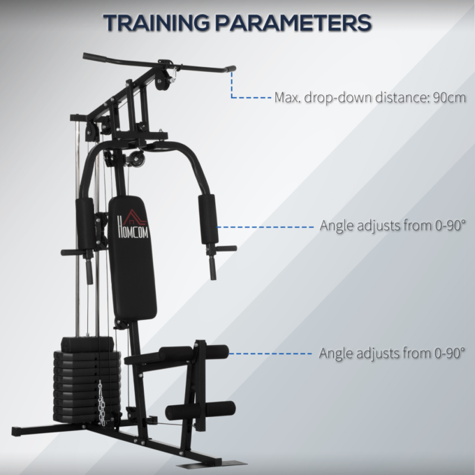 Multifunction Home Gym Machine with 45kg Weights for Full Body Workout HOMCOM