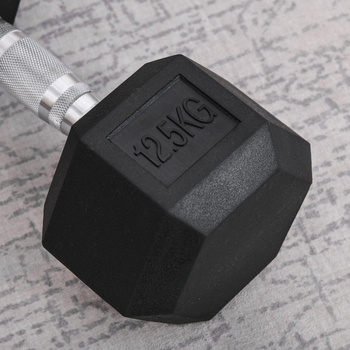 12.5KG Single Rubber Hex Dumbbell Portable Hand Weights for Home Gym HOMCOM - Image 7