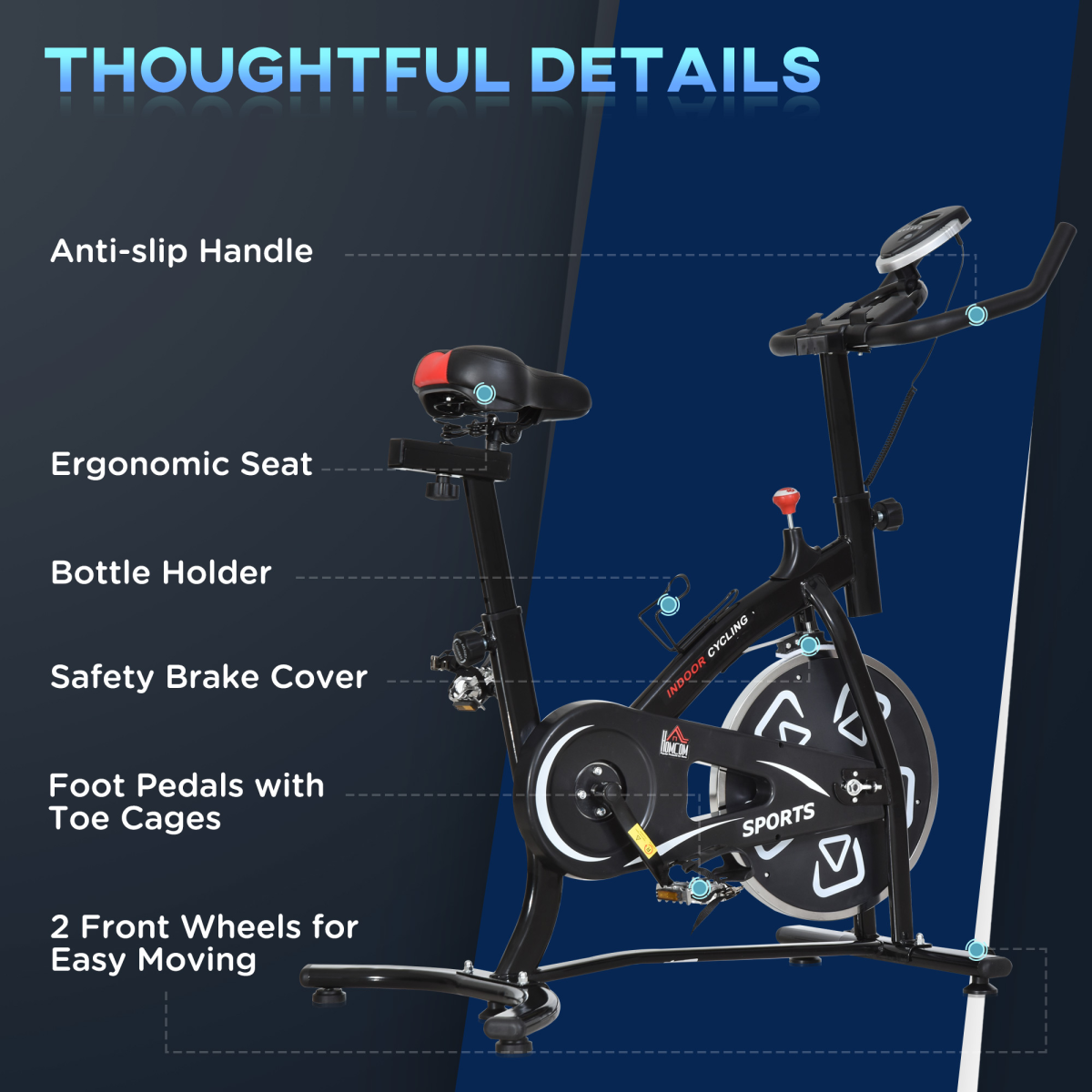 Exercise Training Bike Indoor Cycling Bicycle Trainer LCD Monitor - Image 7
