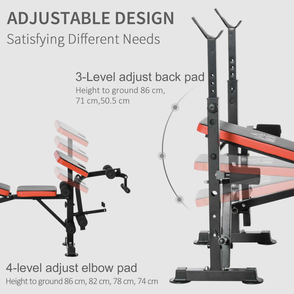 Multi-Function Adjustable Weight Training Bench Gym Fitness Lifting HOMCOM - Image 8