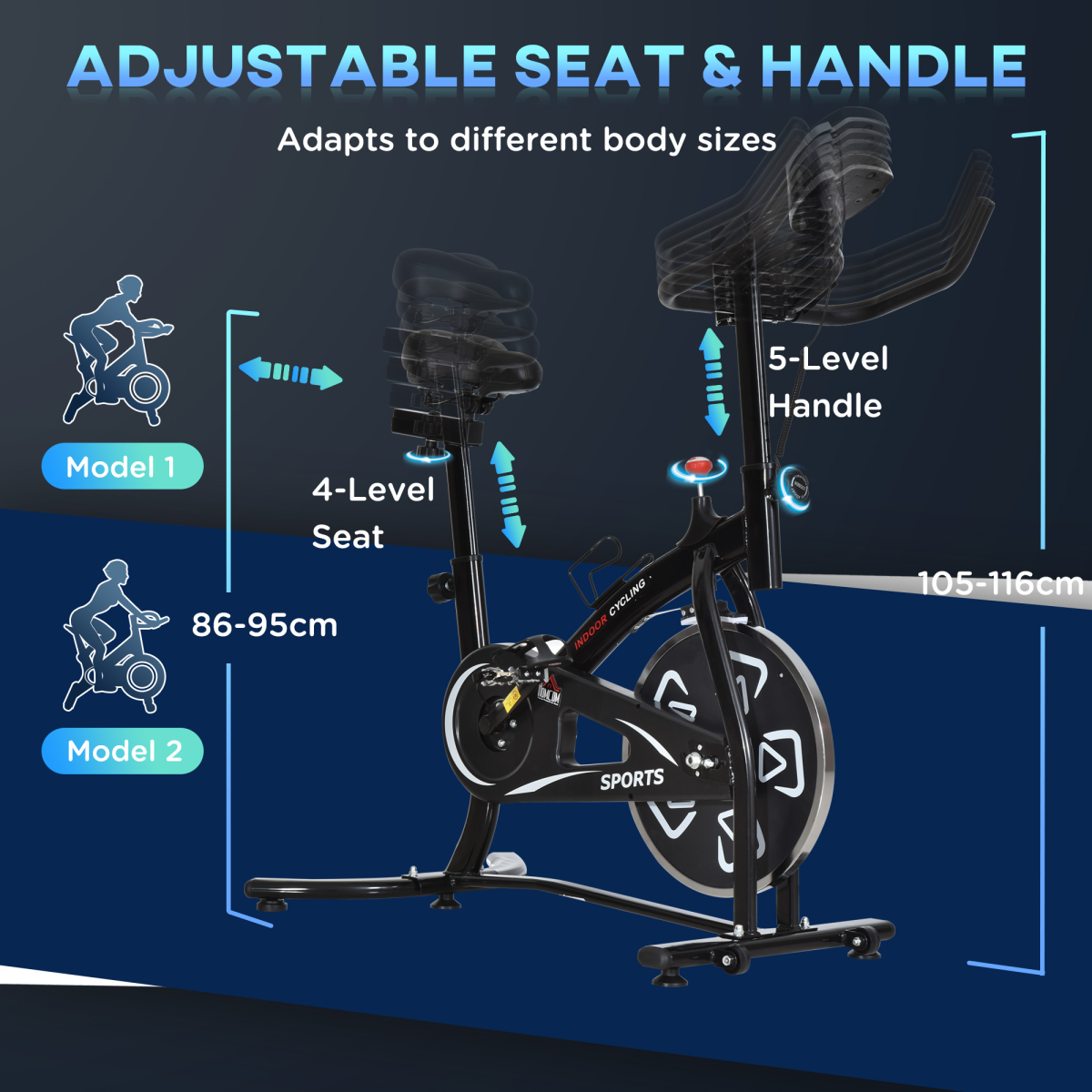 Exercise Training Bike Indoor Cycling Bicycle Trainer LCD Monitor - Image 8