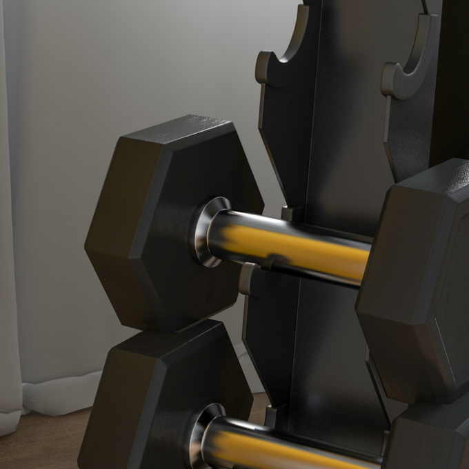 SPORTNOW Five-Tier Weight Tree, Steel Dumbbell Rack for Home Gym Exercise