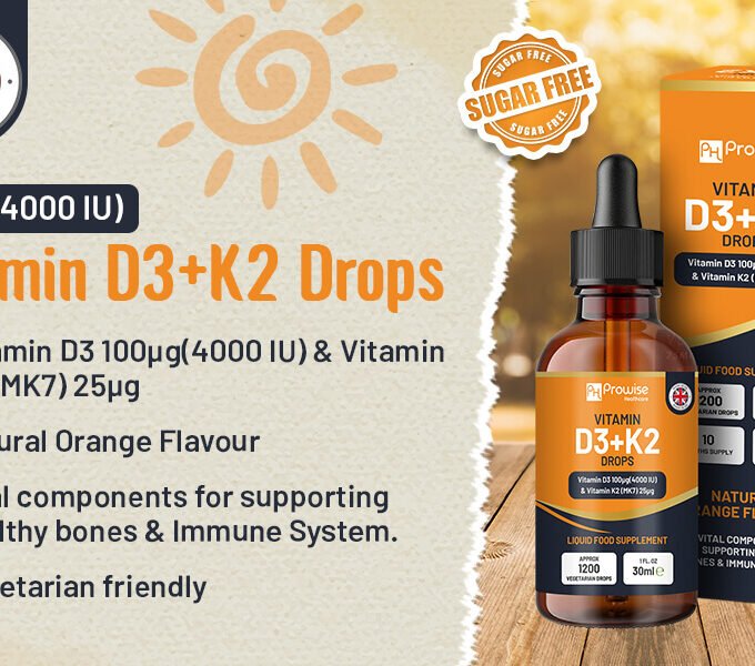 Vitamin D3 4000iu + K2 MK7 25µg Orange Liquid Drops I High Strength 30ml Bottle
