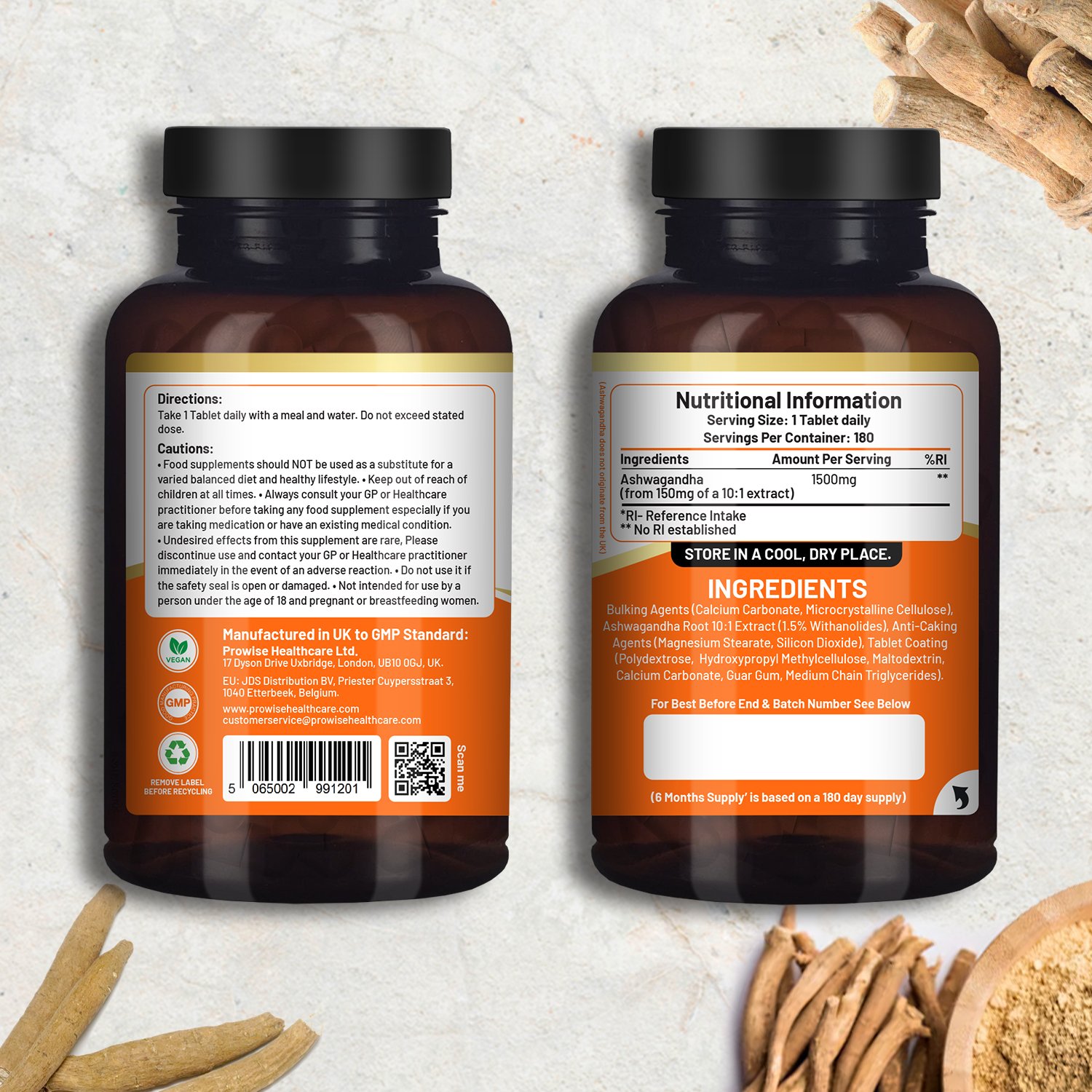 Ashwagandha 1500mg 180 Vegan Tablets | 6 Months’ Supply - Image 2