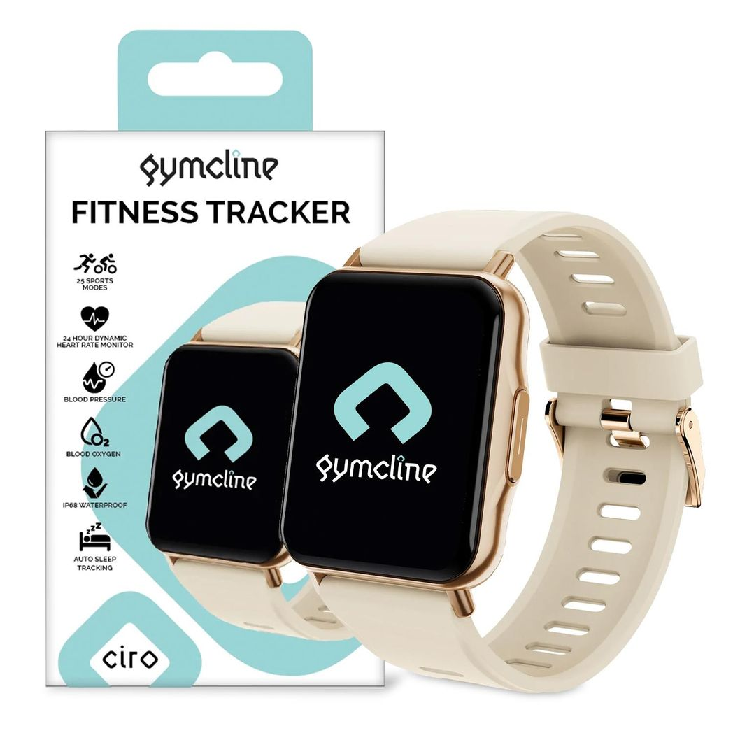 Gymcline Ciro Fitness Tracker w/ 25 Sports Modes & IP68 Water Protection, Cream - Image 4
