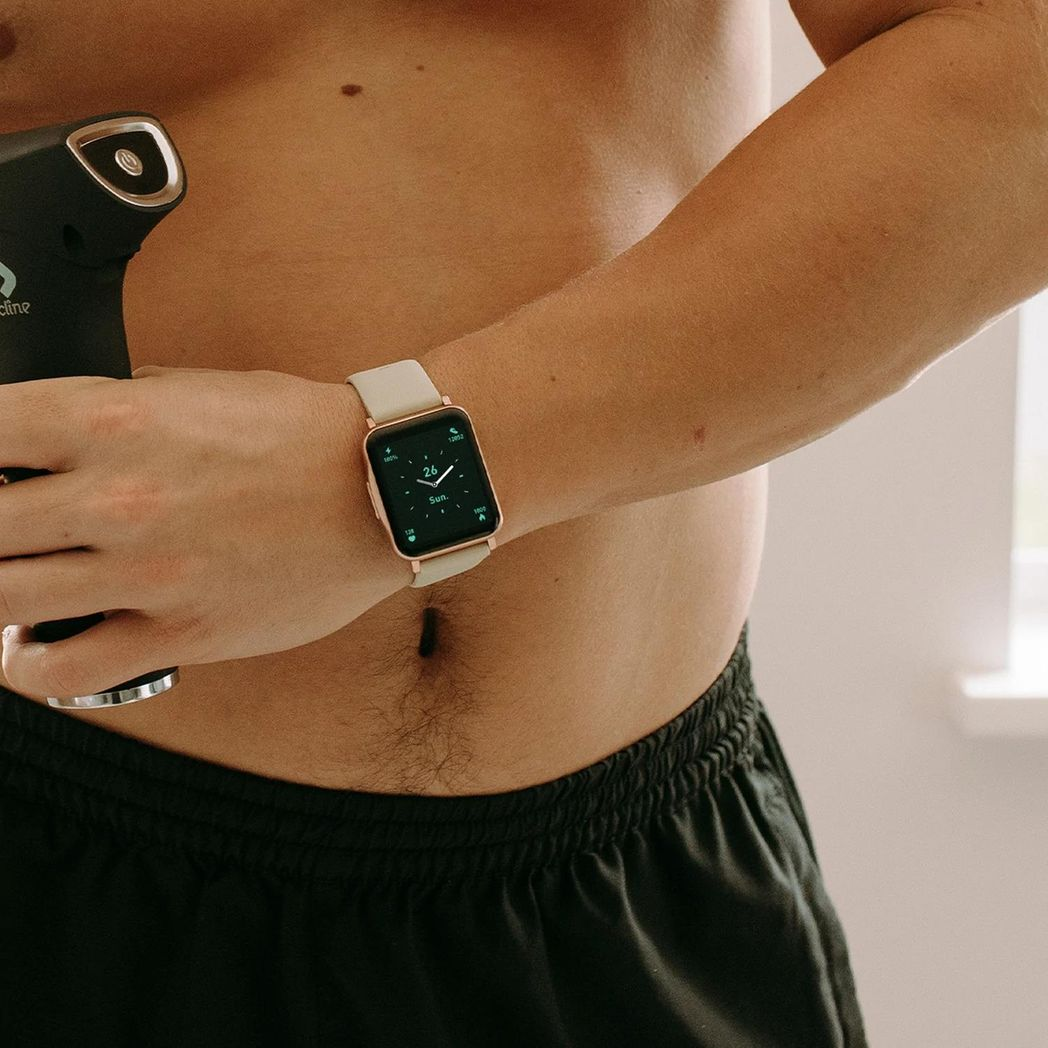 Gymcline Ciro Fitness Tracker w/ 25 Sports Modes & IP68 Water Protection, Cream - Image 3